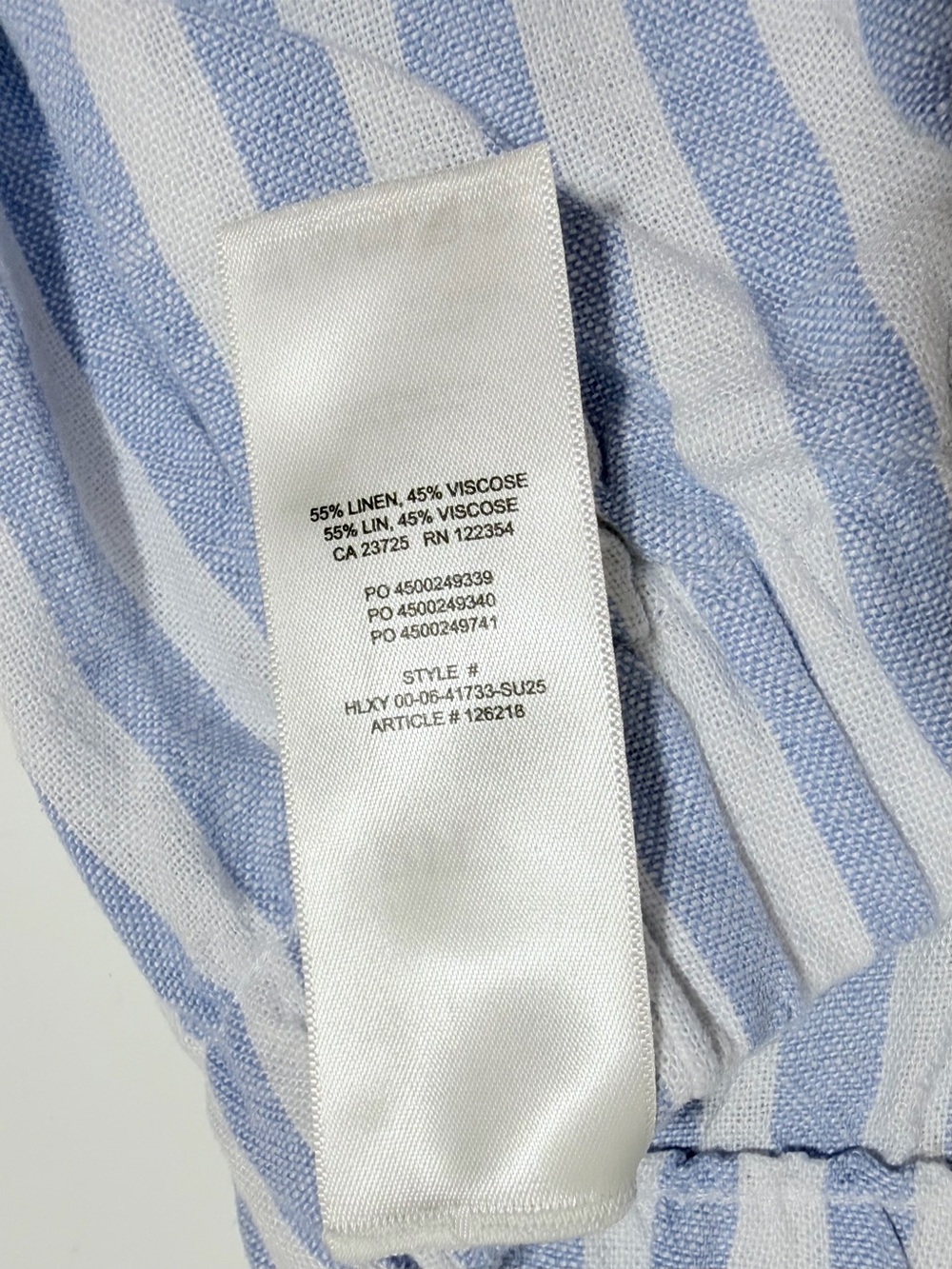 Aritzia Babaton Sontag Linen Wide Leg Pant S Blue Stripe Quiet Luxury - Picture 9 of 9